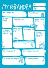 Cute Fill In The Blanks Birthday Card / Fathers Day Card - Grandad - My grandpa created by Bow & Bell