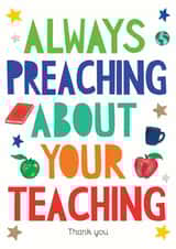always preaching Thank You Card 11229 created by Miss Bespoke Papercuts