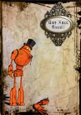 Steampunk Dieselpunk Get Well Card 11759 created by Curtis Allen