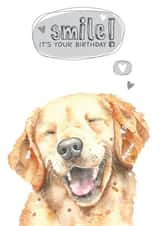 Cute Birthday Card - Golden Retriever - Dog - Smile created by Dotty Dog Art