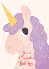 unicorn magical Birthday Card 1858 created by Claire Stamper