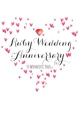 Pretty Ruby Wedding Anniversary Card - 40 Years - 40 Wonderful Years created by Claire Giles