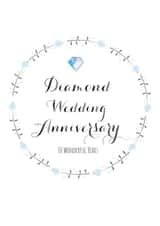 Pretty Diamond Anniversary Card - 60 Years - Diamond Wedding Anniversary, 60 Wonderful Years created by Claire Giles