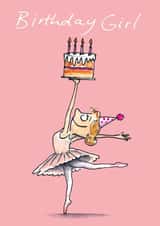 Cute Ballerina Birthday Girl Card - For Her created by Cardinky