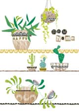 Pretty House Plants New Home Card - Trendy Plants - Happy New Home created by Cinnamon Aitch