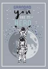 Arty Birthday Card - For Grandad - My Hero - Space created by Louise Tiler