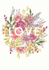 Pretty Floral Bouquet Anniversary Card / Wedding Card / Engagement Card - Love created by Louise Tiler