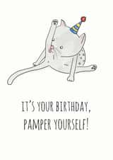 cat pamper Birthday Card 13928 created by SmellyCardStudio