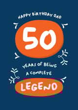 Dad 50 card created by PaperJam Print Co.
