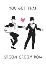 Groom Groom Pow - wedding card created by The Card Compony