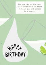 Alcohol Gin Birthday Card 36908 created by ldodsworthdesign