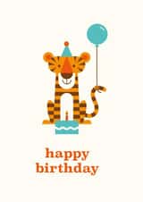 Tiger tea party birthday card created by Pookie Studio