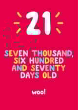 21 woo Birthday Card 3447 created by Ivorymint cards