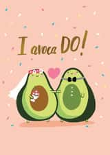 Avocado wedding card - Cute cartoon wedding card created by Forever Funny
