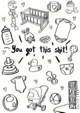 illustration friend New Baby Card 13967 created by Foggish