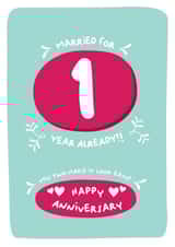 Cute Typography Anniversary Card - 1 Year - Married For 1 Year Already You Two Make It Look Easy created by PaperJam Print Co.