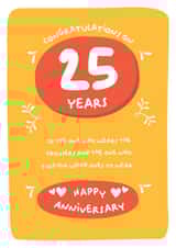 Funny Typography Anniversary Card - 25 Years - To The One Who Wears The Trousers And The One Who Told Him Which Ones To Wear created by PaperJam Print Co.