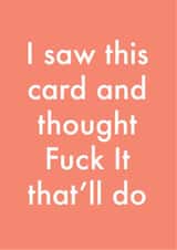 Fuck it Birthday Card 12807 created by OBJECTABLES