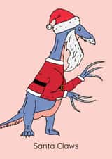 Santa Claus Dinosaur Christmas Card created by Dinosaurs Doing Stuff
