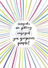 Colourful Engagement card - congratulations created by Jessica Hogarth
