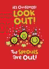 Funny Cute Farting Sprouts Christmas Card created by Pink wink