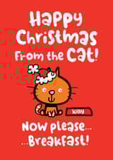 Cute Funny From the Cat Christmas Card created by Pink wink