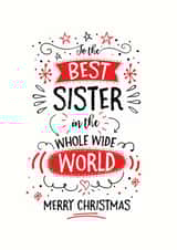 Best Sister in the whole wide world Christmas card created by Little Red Cherry