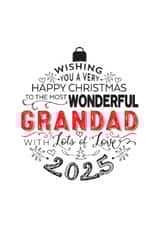 To The Most Wonderful Grandad - Grandad - 2025 - Modern Bauble Christmas Card created by Little Red Cherry