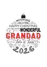 To The Most Wonderful Grandad - Grandad - 2026 - Modern Bauble Christmas Card created by Little Red Cherry