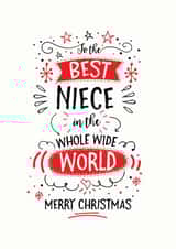 Best niece in the whole world Christmas card created by Little Red Cherry