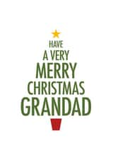 Merry Christmas Grandad - Grandad - Christmas Tree Typography - Festive - created by Cookie Design