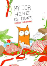 cat kitten Christmas Card 3322 created by Kasia Cards