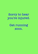 sorry hear Get Well Card 13451 created by Running Cards UK