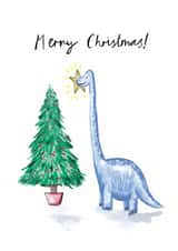 dinosaur brontosuarus Christmas Card 28528 created by Amy Harwood
