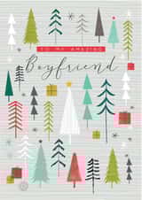 Modern/contemporary Boyfriend at Christmas Card, feat. a Christmas tree design. created by Laura Darrington Design Ltd.
