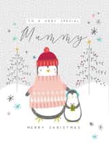 To A Very Special Mummy - Cute - From the Kids - Christmas Penguins - Christmas created by Laura Darrington Design Ltd.