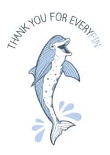 dolphin thank Thank You Card 6133 created by The Card Compony