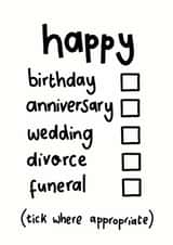 Tick where appropriate created by Darwin Designs