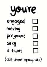 Engagement design - tick list created by Darwin Designs