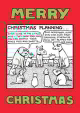 'Christmas Planning' card from Off The Leash created by Off The Leash Cartoons by Rupert Fawcett