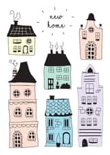 Classic New Home Card - Traditional Houses - New Home created by Fenella Designs