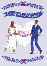 Congratulations - cartoon tied the knot card created by Last Week