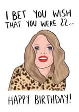 Funny Taylor Swift Feeling 22 Birthday Card created by Studio Yelle