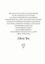 Heartfelt Typography Anniversary Card - When You Choose A Lifetime Partner You're Choosing A Lot Of Things created by The Monochrome Bow