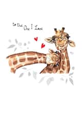Cute Valentines Day Card - Giraffes - To The One I Love created by SABIVO Design by Sabina