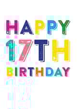 Happy 17th Birthday card created by Do You Punctuate?