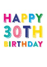 happy 30 Birthday Card 3568 created by Do You Punctuate?
