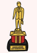 Funny Statue Award Anniversary Card - Husband - Dundie Award Best Husband Ever created by Studio Doodles