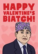 Funny Valentines Card - The Office US - Michael Scott - Happy Valentine's Biatch created by Studio Doodles