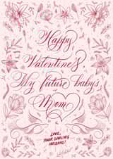 floral botanical Valentines Day Card 22265 created by Leah Chong - Leah Design